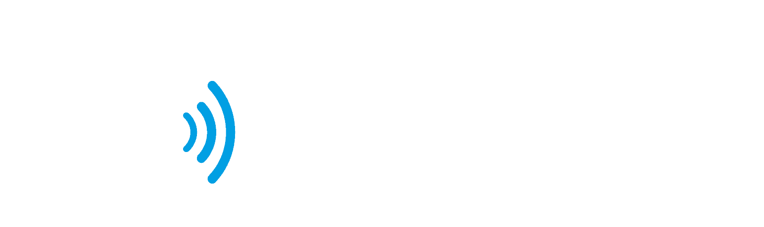 Logo mit dem Schriftzug „mr. speaker“ in weiß auf schwarzem Hintergrund, das „e“ ist als stilisierter Lautsprecher mit blauen Schallwellen gestaltet.